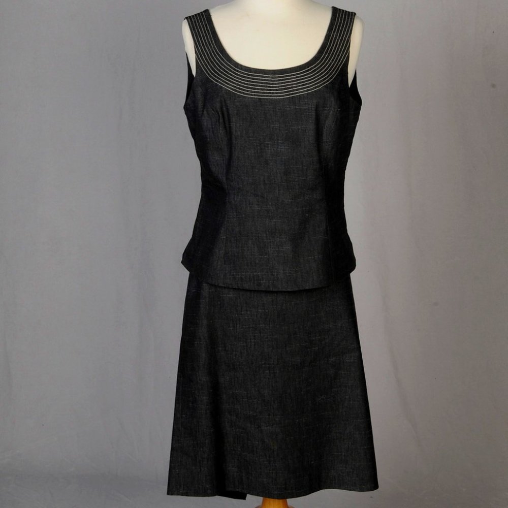 Kasper Two-Piece Minimalistic Quiet Luxury Dress Navy Size 10